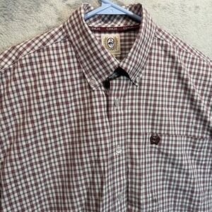 Cinch Men's Plaid‎ Checkered Button Down Long Sleeve Shirt Western Small